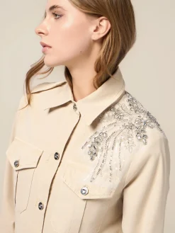 Baumwolljacke mit Schmuckstickerei