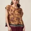 Bluse aus Satin mit Blumenmuster