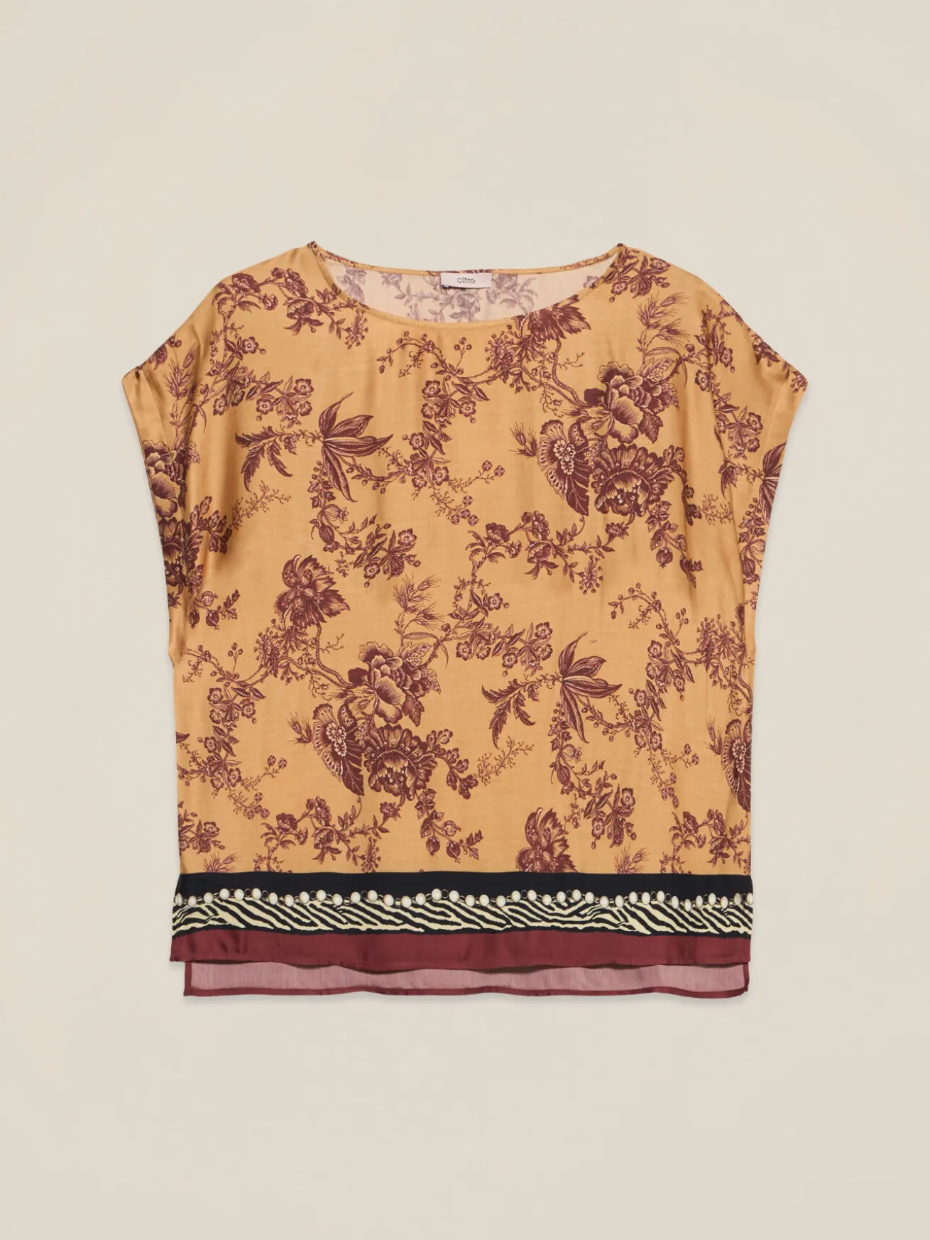 Bluse aus Satin mit Blumenmuster