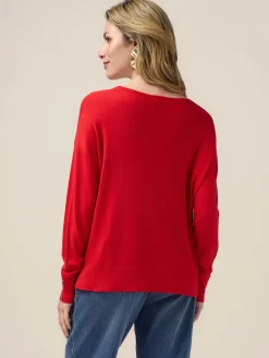 Boxy-Pullover mit Knöpfen am Ärmelabschluss