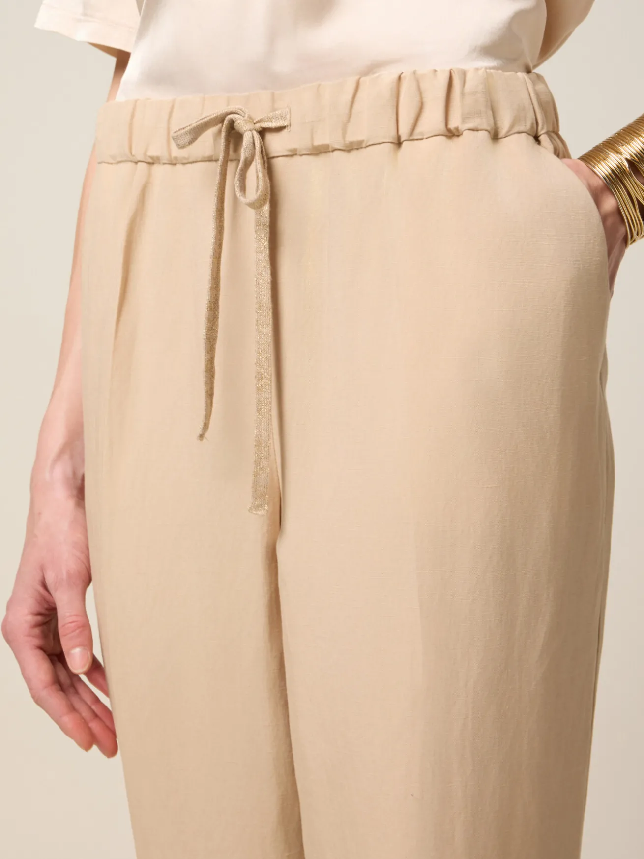 Chinos aus Leinen-Mischgewebe