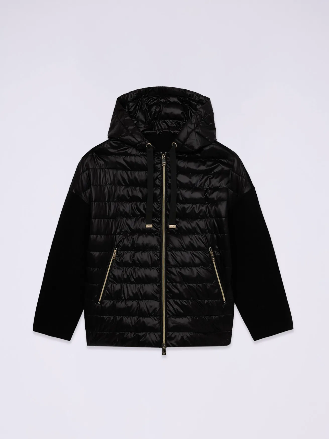 Daunenjacke mit Strickteilen