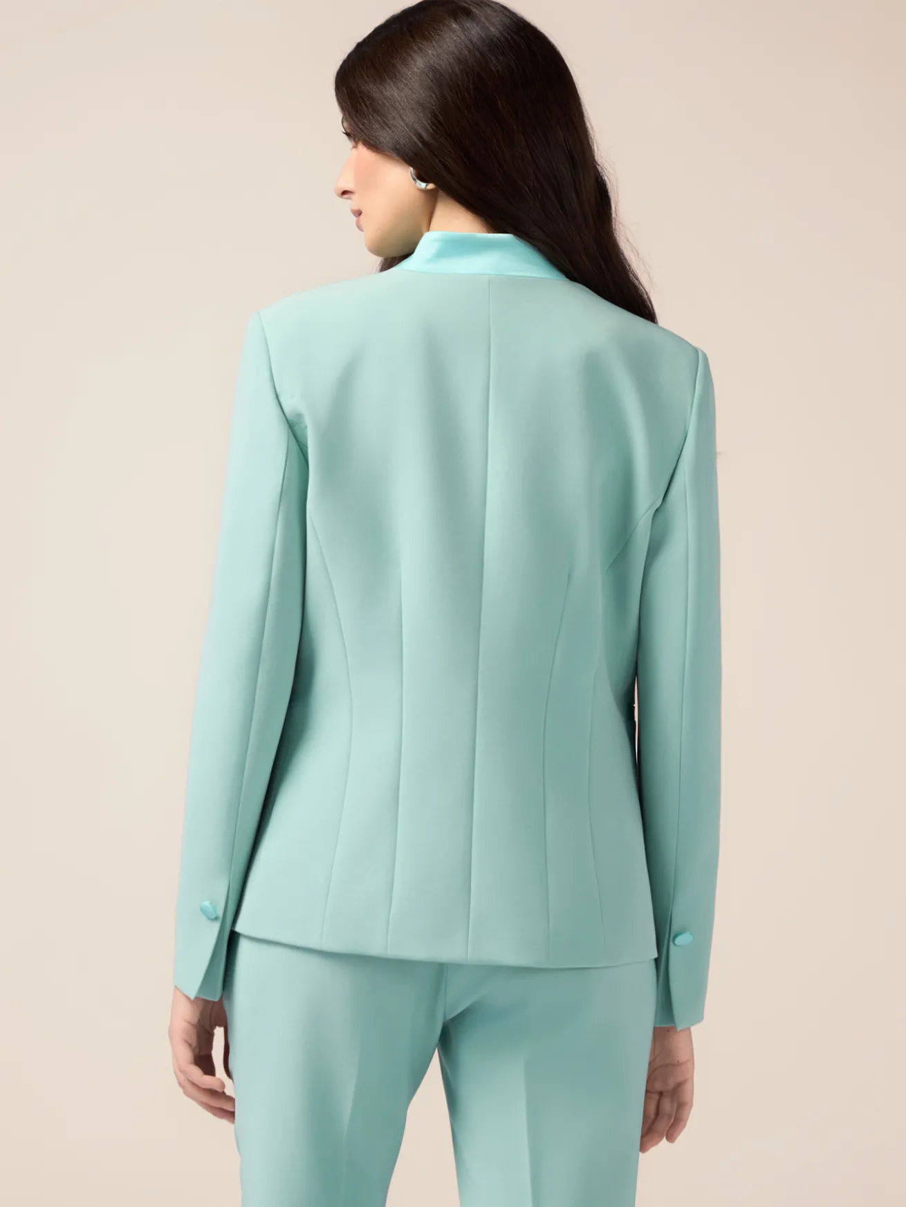 Einreihiger Blazer mit Kontrastbesatz