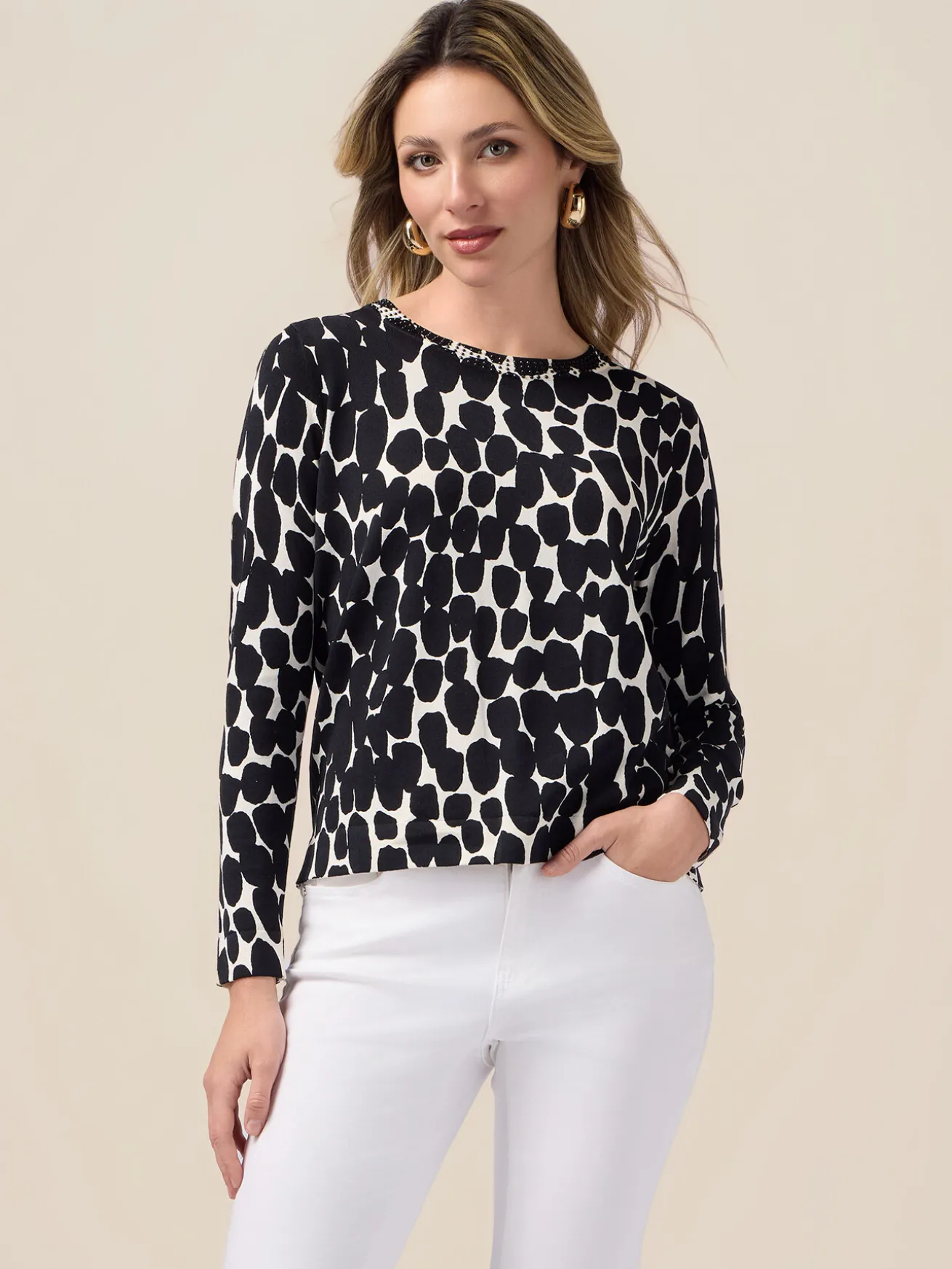 Fantasie-Pullover aus Viskosemischung