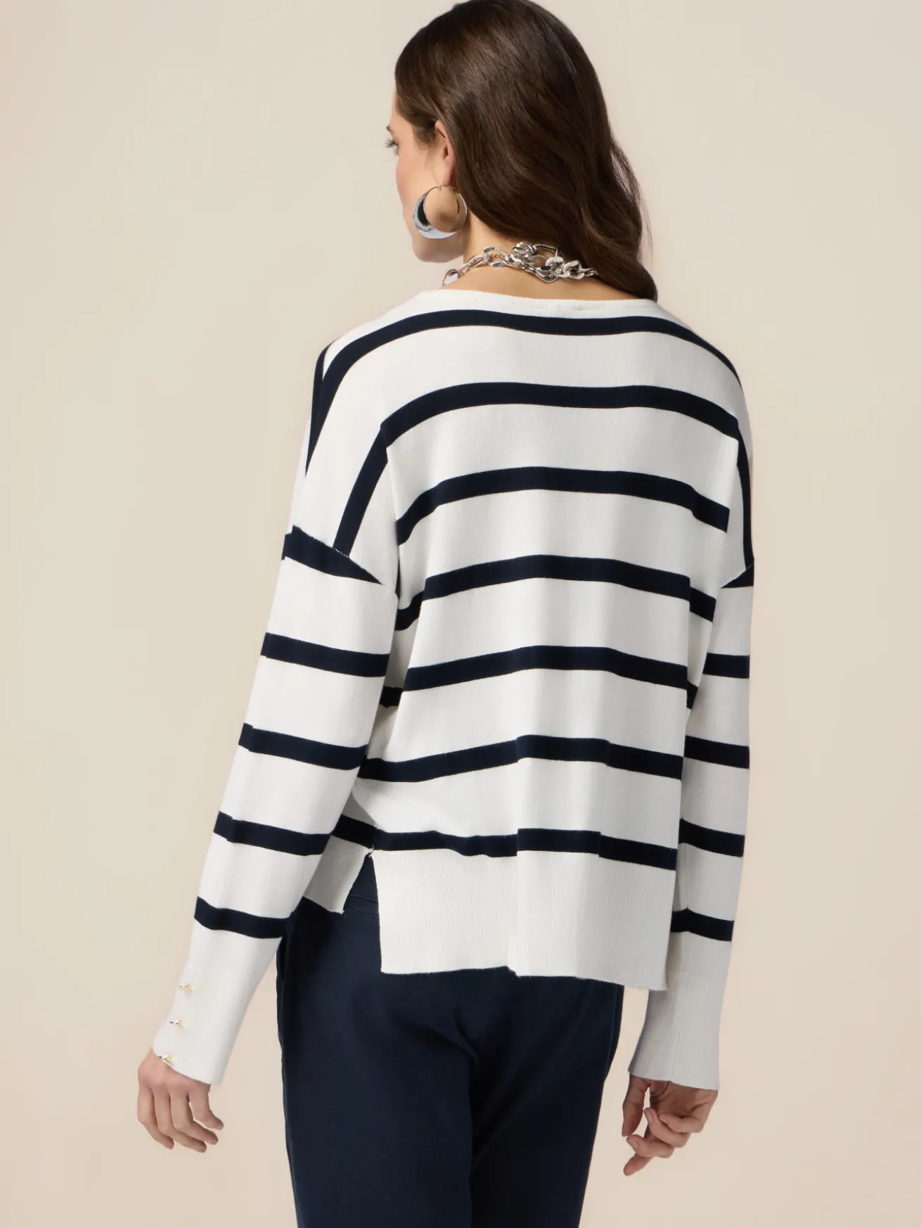 Gestreifter Oversize-Pullover