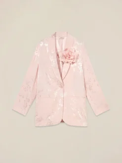 Jacquard-Blazer mit Anstecknadel