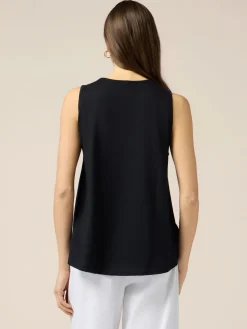 Jersey-Top mit Blumenapplikationen