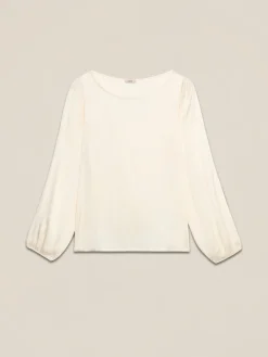 Langarm-Bluse aus Viskose-Satin