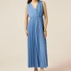 Langes Plissee-Kleid aus Lurex