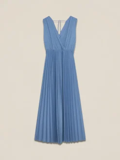 Langes Plissee-Kleid aus Lurex