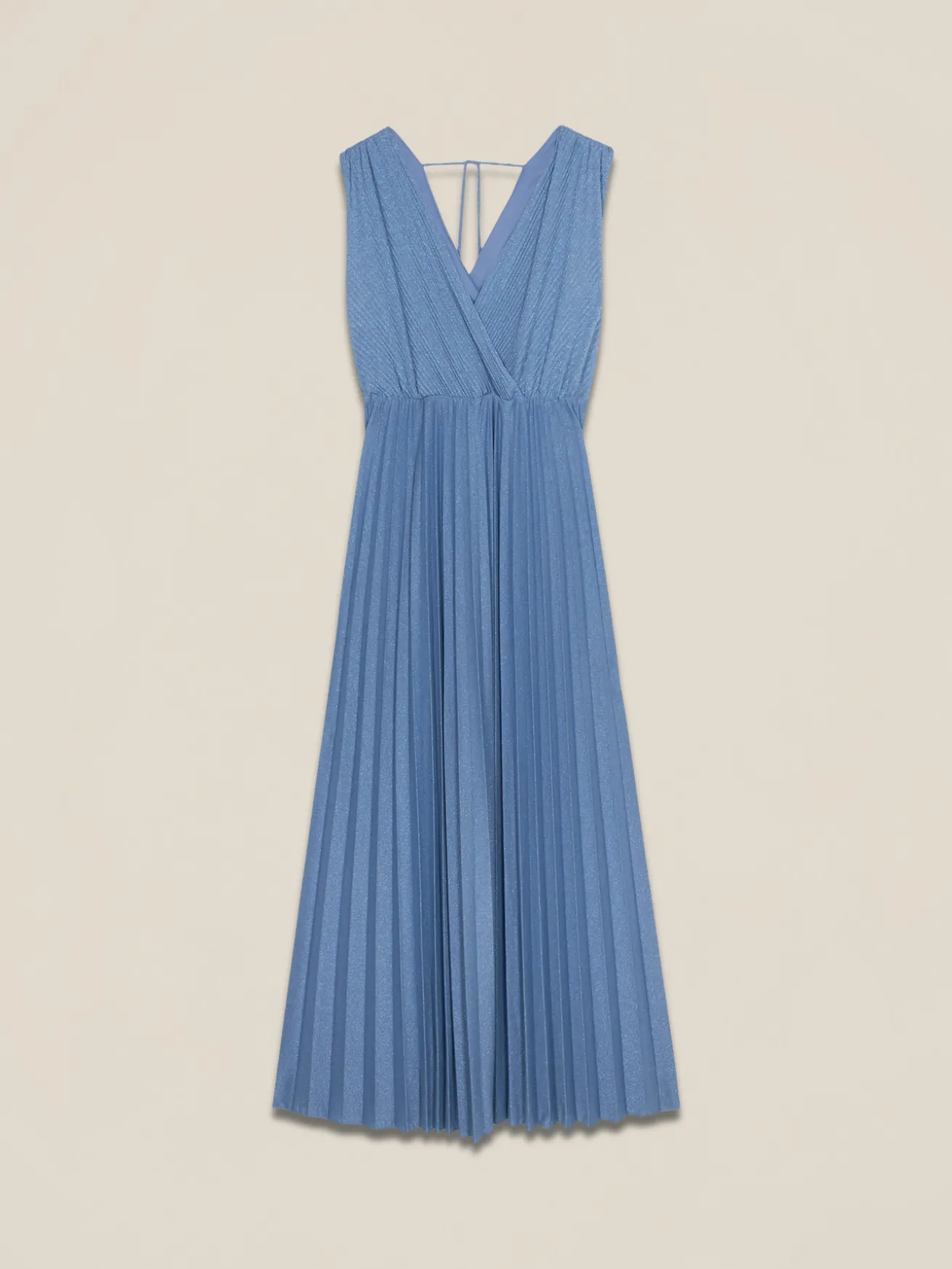 Langes Plissee-Kleid aus Lurex