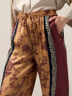 Palazzo-Hose aus gemustertem Satin