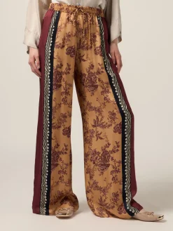 Palazzo-Hose aus gemustertem Satin