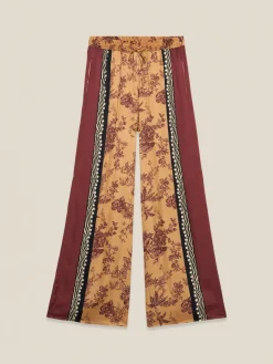 Palazzo-Hose aus gemustertem Satin