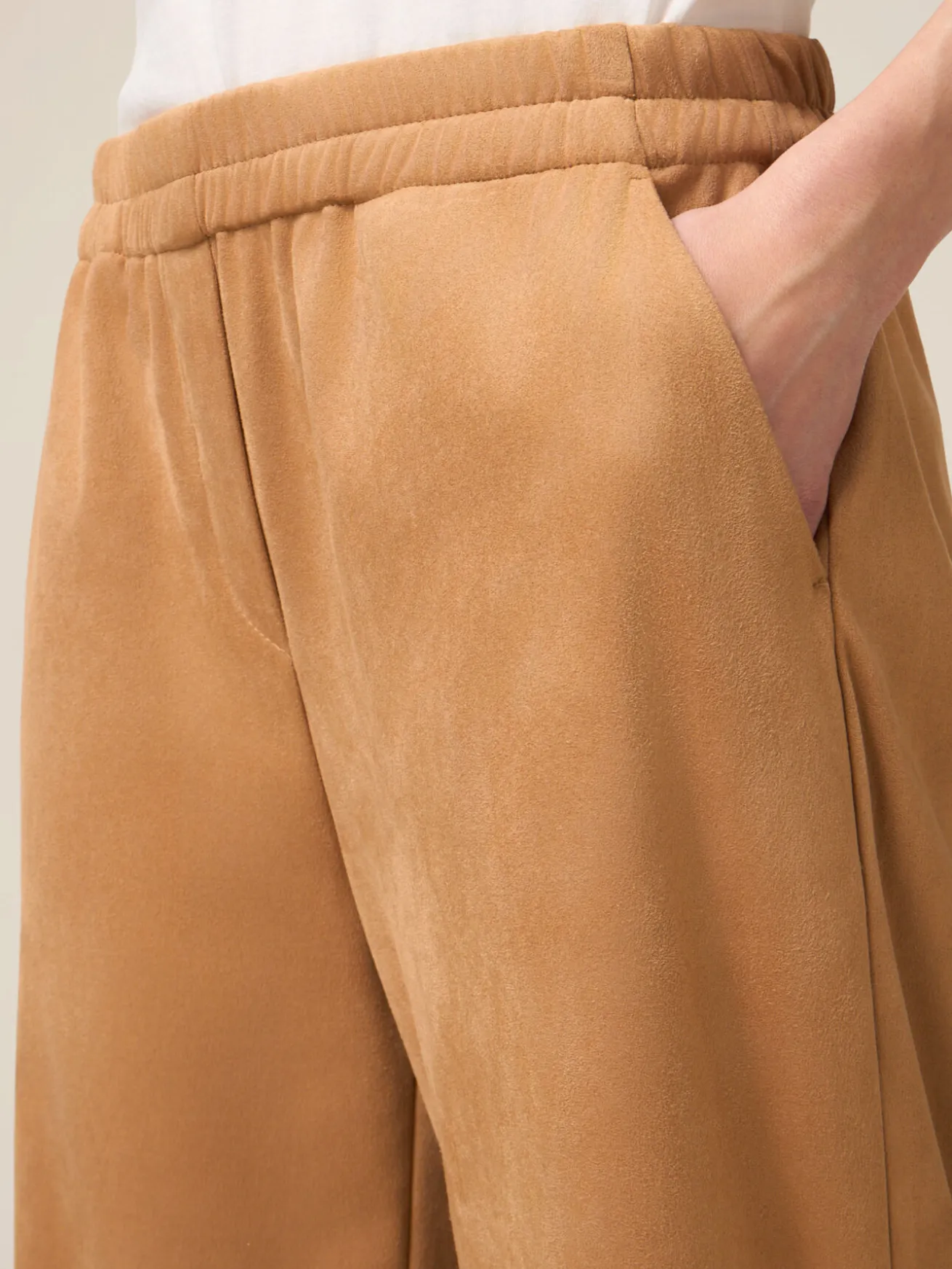 Palazzo-Hose mit Wildlederoptik