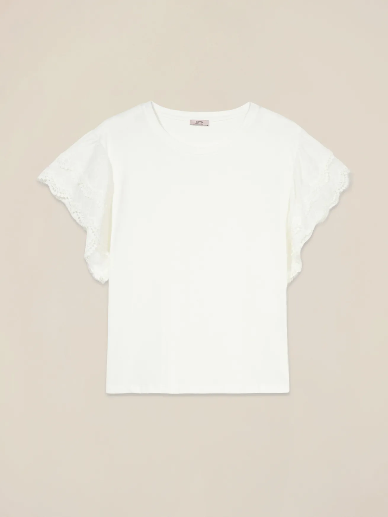 T-Shirt mit gezackten Ärmeln