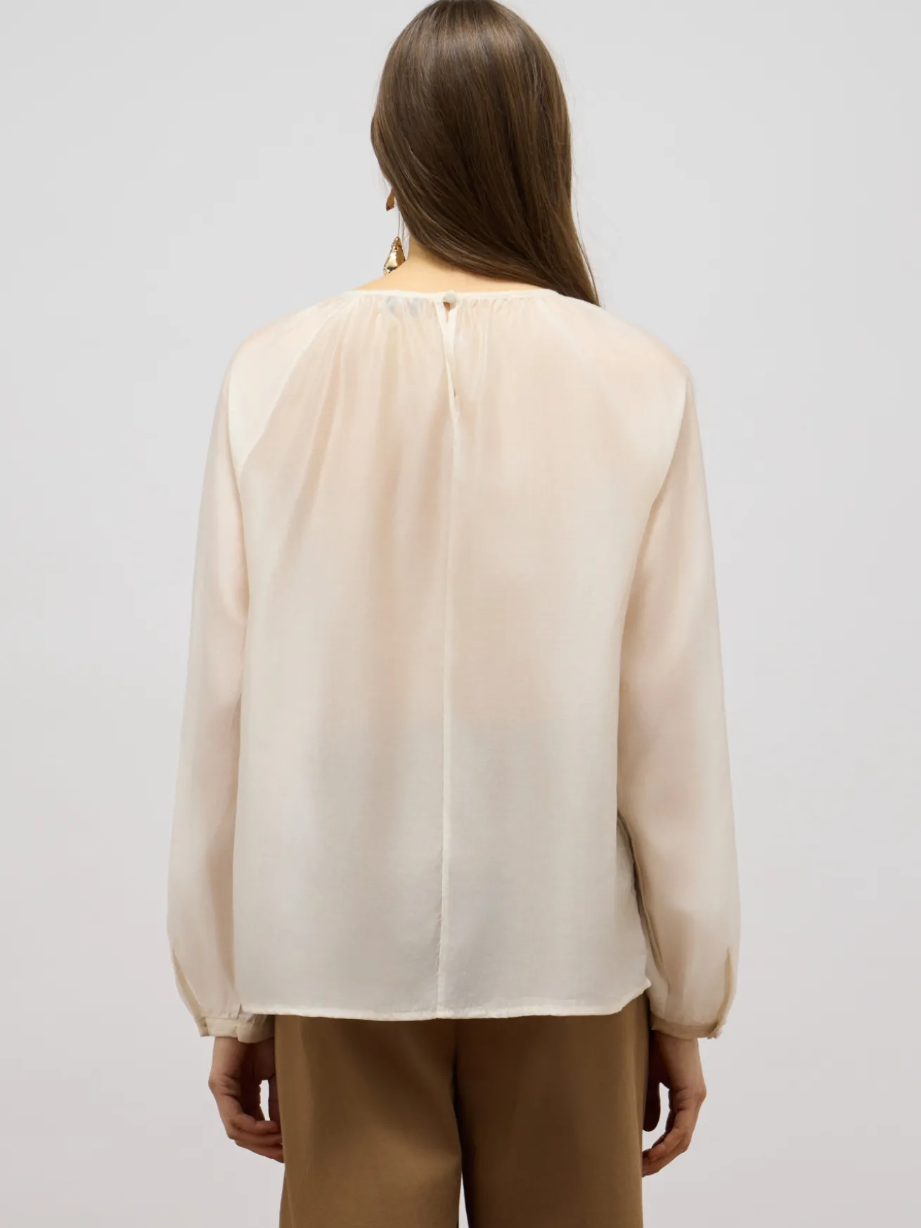 Voile-Bluse mit Rüschen