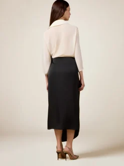 Zweistoffiges Kleid mit Wickelrock